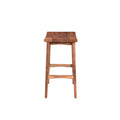 26" Brown Solid Wood Backless Bar Chair