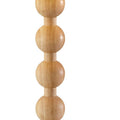 28" Brown Solid Wood Candlestick Table Lamp With Off White Drum Shade