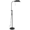 57" Bronze Metal Adjustable Floor Lamp With Bronze Metal Square Shade