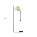 68" Bronze Adjustable Traditional Shaped Floor Lamp With Beige Empire Shade