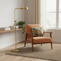 58" Brass Adjustable Floor Lamp With Bronze Dome Shade