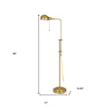 58" Brass Adjustable Floor Lamp With Bronze Dome Shade