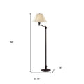 59" Bronze Swing Arm Floor Lamp With Beige Empire Shade
