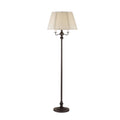 60" Bronze Metal Four Light Floor Lamp With Beige Fabric Square Shade