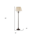 60" Bronze Metal Four Light Floor Lamp With Beige Fabric Square Shade