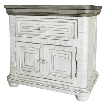 27" Ivory Solid Wood One Drawer Nightstand