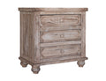 31" Brown Solid Wood Three Drawer Nightstand