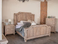 31" Brown Solid Wood Three Drawer Nightstand
