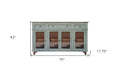 70" Green Solid and Manufactured Wood Distressed Credenza