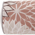 6" X 20" Brown Beige and Ivory Bolster Floral Indoor Outdoor Throw Pillow