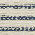 12" X 20" Ivory and Blue Striped Cotton Blend Throw Pillow With Texture
