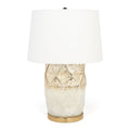 22" White and Gold Mercury Glass Table Lamp With White Cone Shade