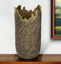 17" Gold Abstract Aluminum Table Vase