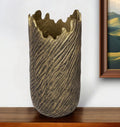 17" Gold Abstract Aluminum Table Vase