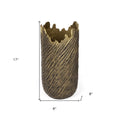 17" Gold Abstract Aluminum Table Vase