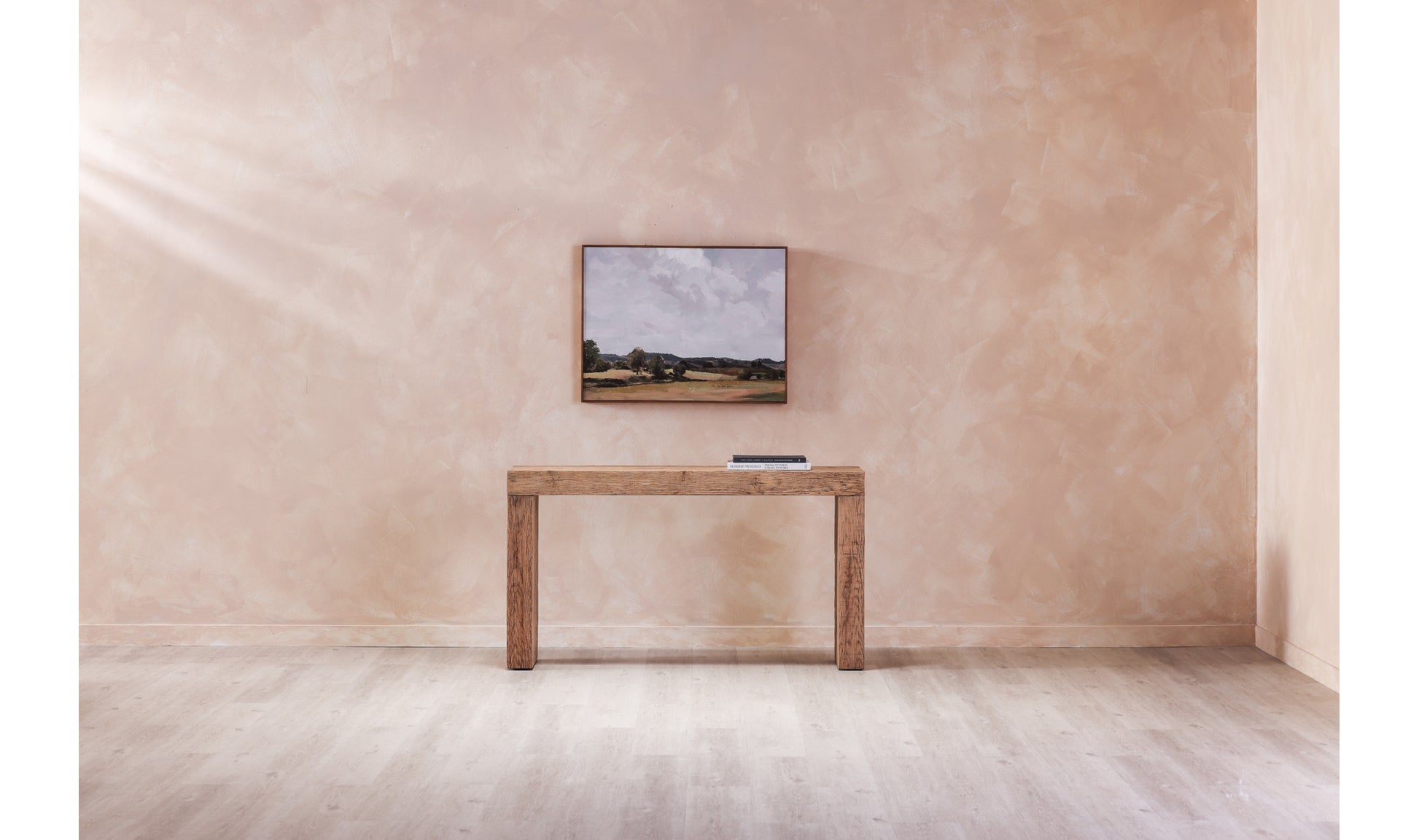 Rustic Evander Oak Console Table