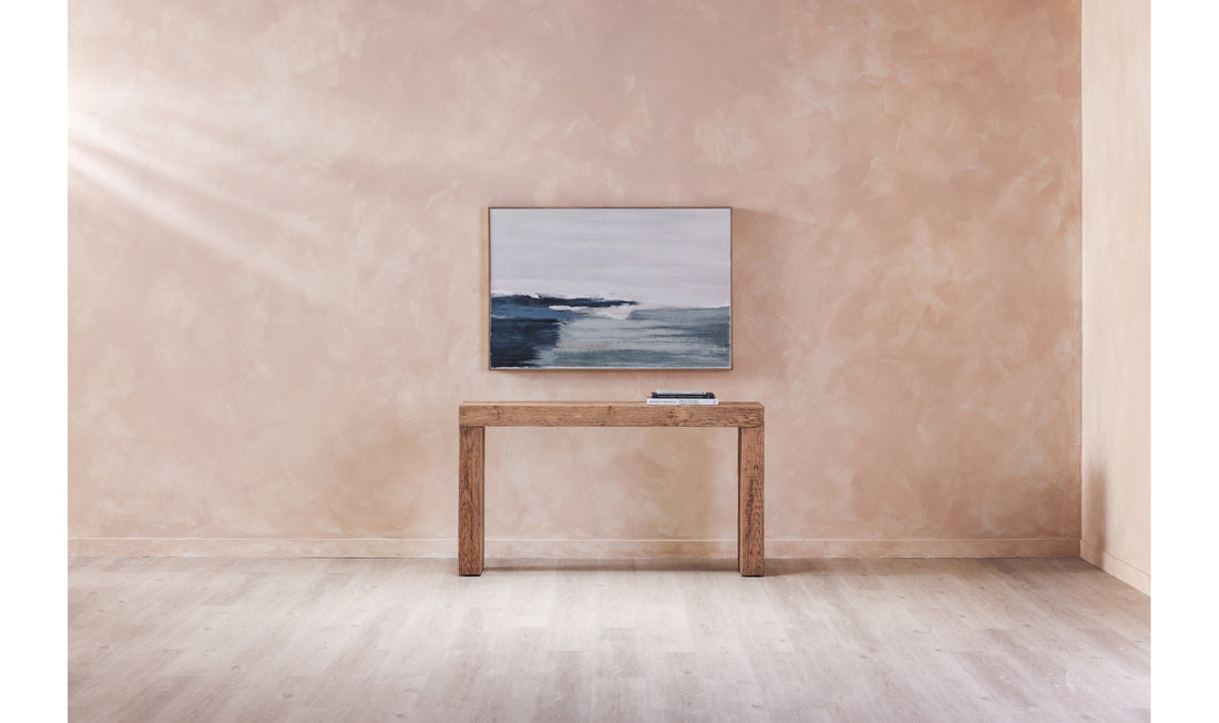 Serene Shoreline Framed Painting - Rustic Home Décor Art