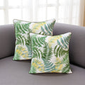 Set of Two 20" Green and Yellow Throw Pillows