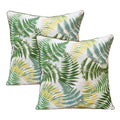 Set of Two 20" Green and Yellow Throw Pillows
