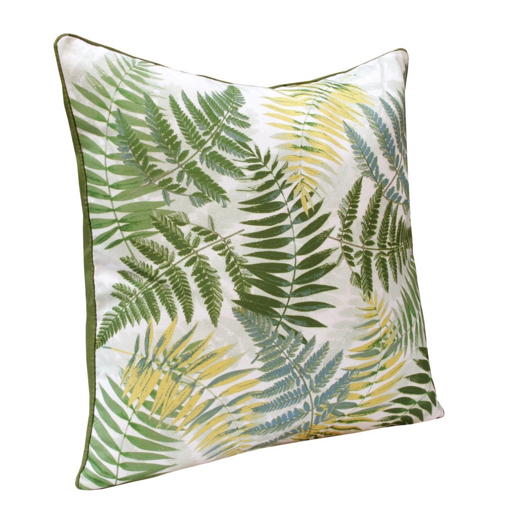 Set of Two 20" Green and Yellow Throw Pillows