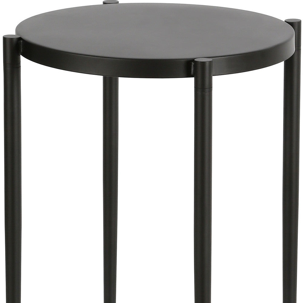 Black Metal End Table - 24" Round