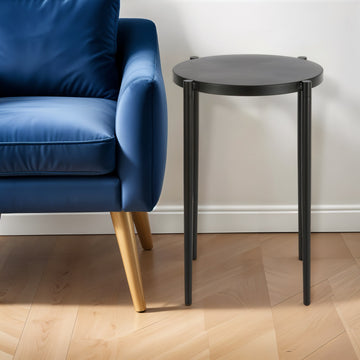 Black Metal End Table - 24" Round