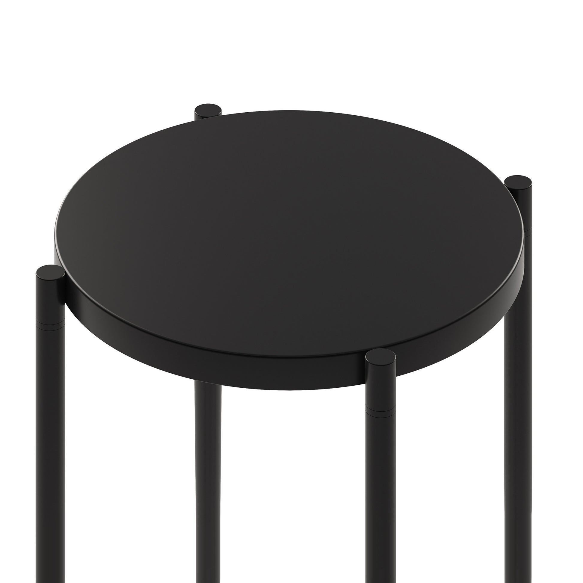 Black Metal End Table - 24" Round