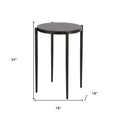 Black Metal End Table - 24