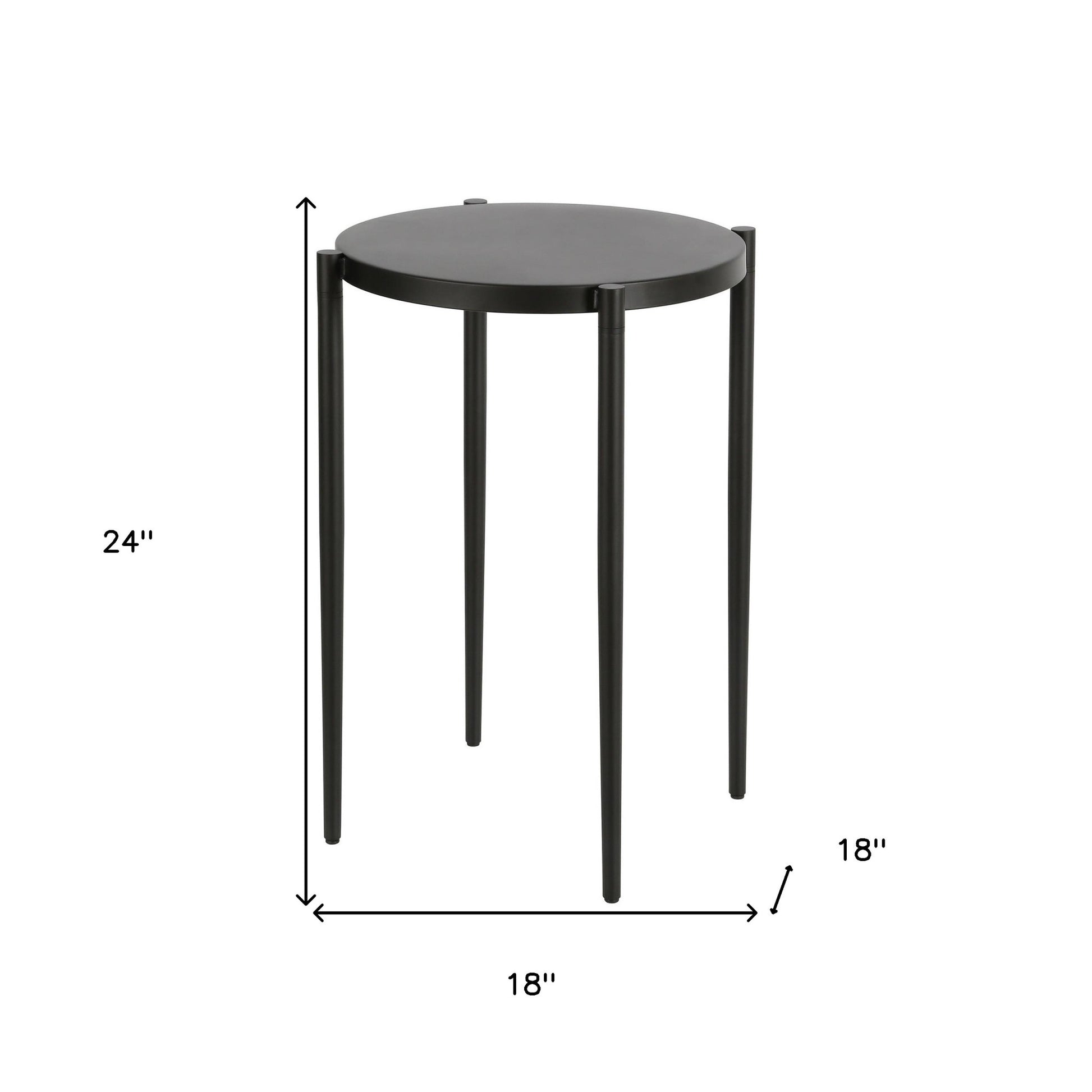 Black Metal End Table - 24" Round