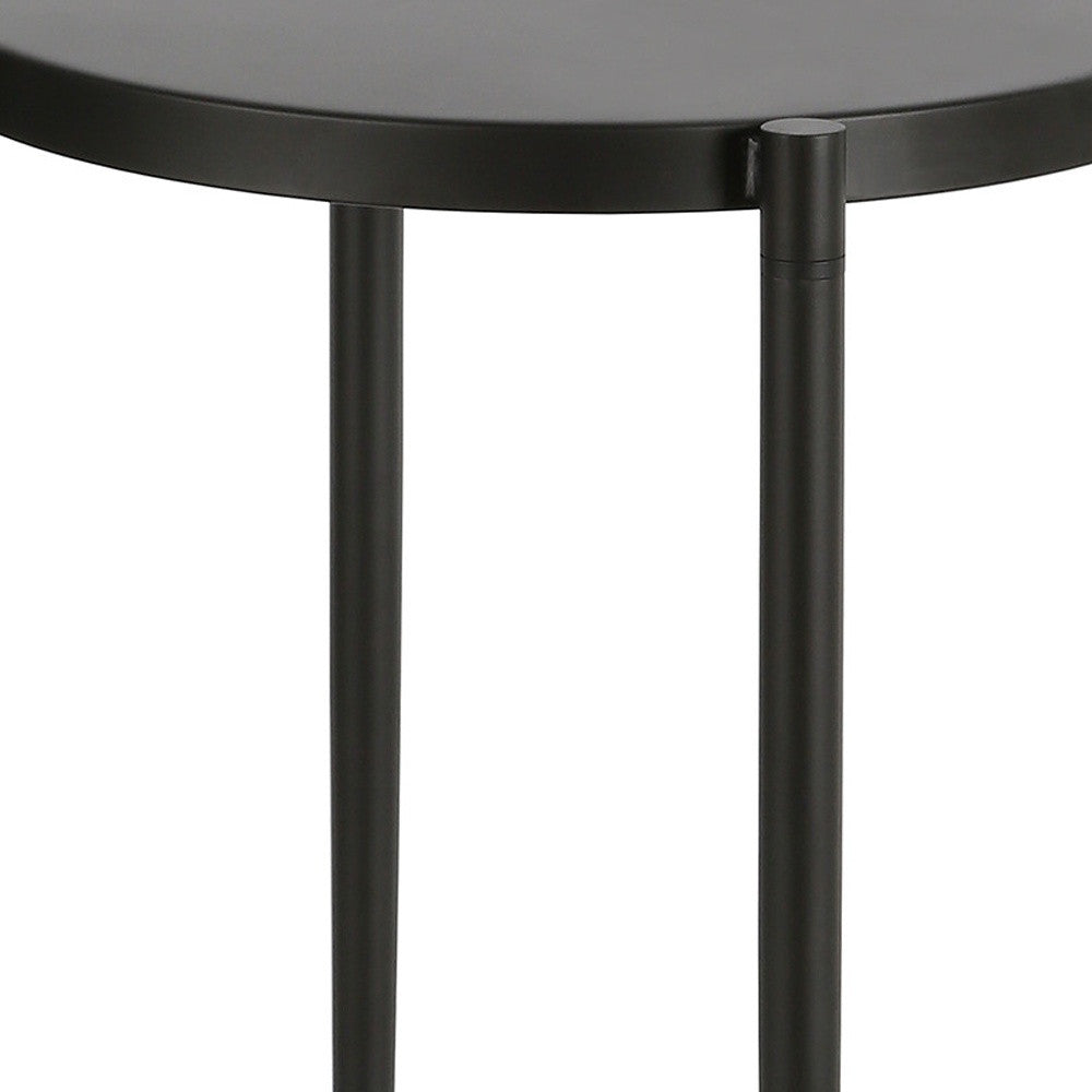 Black Metal End Table - 24" Round