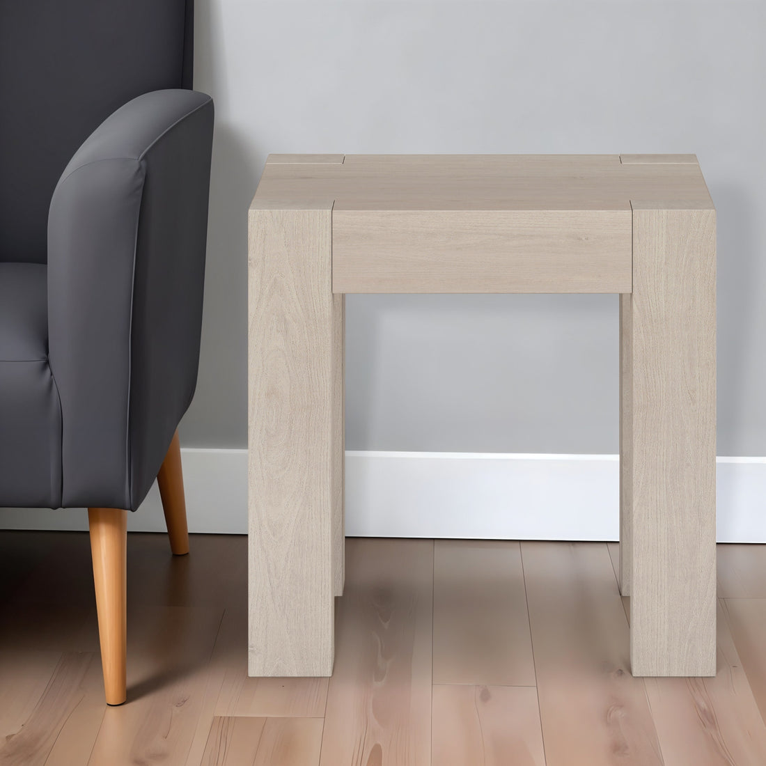 Luxury Living - Alder White End Table