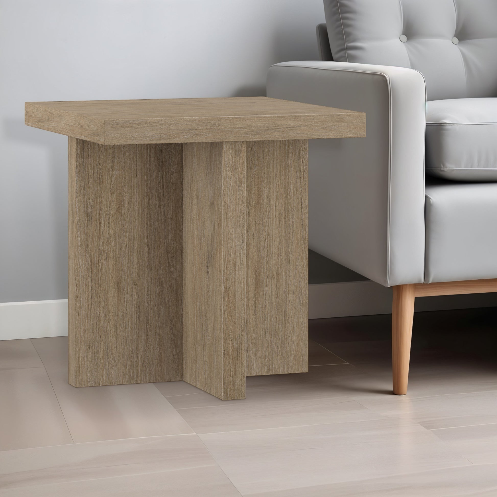 Gray Wood End Table - High-End Furniture