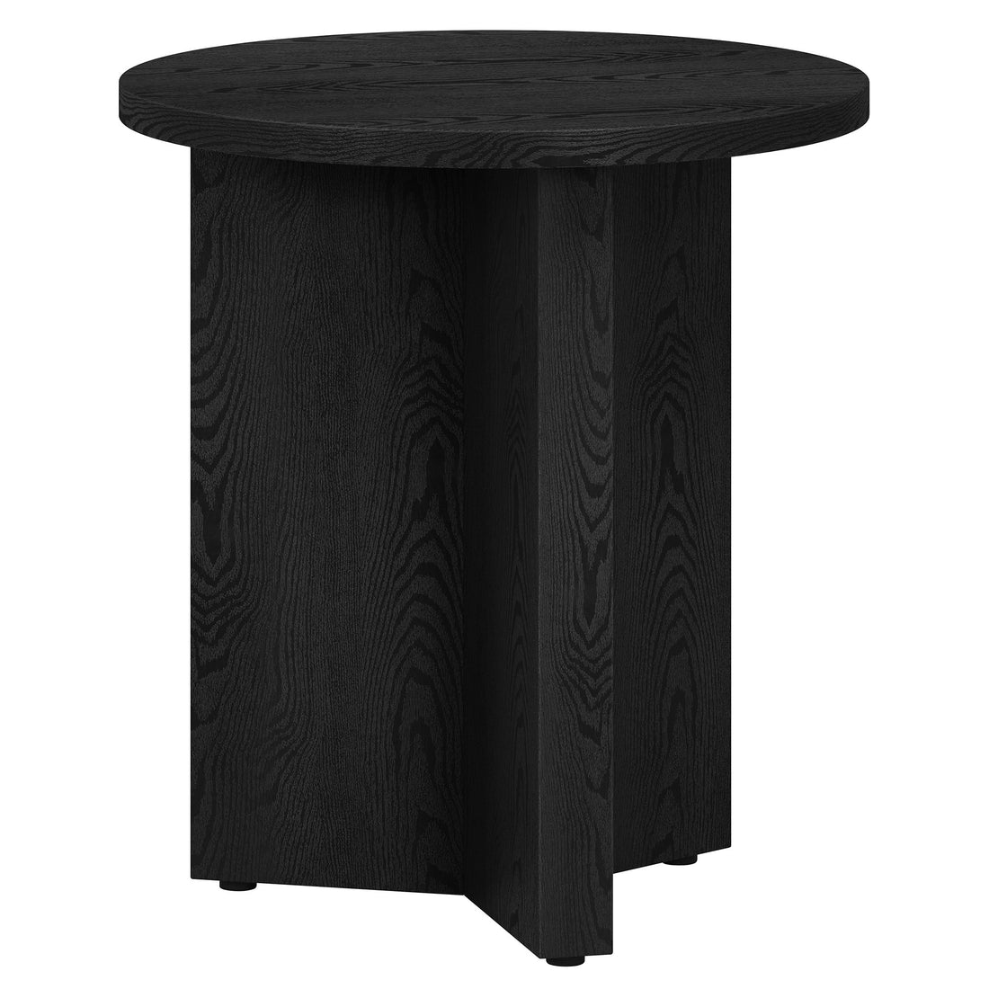 Black Wood End Table - 22" Round