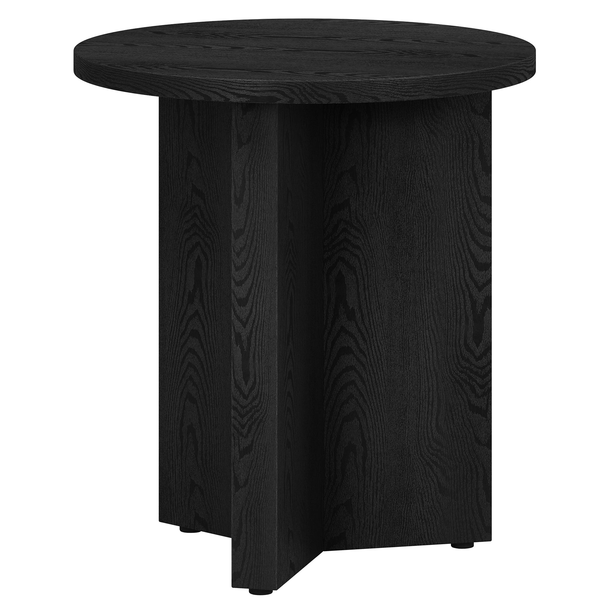 Black Wood End Table - 22" Round