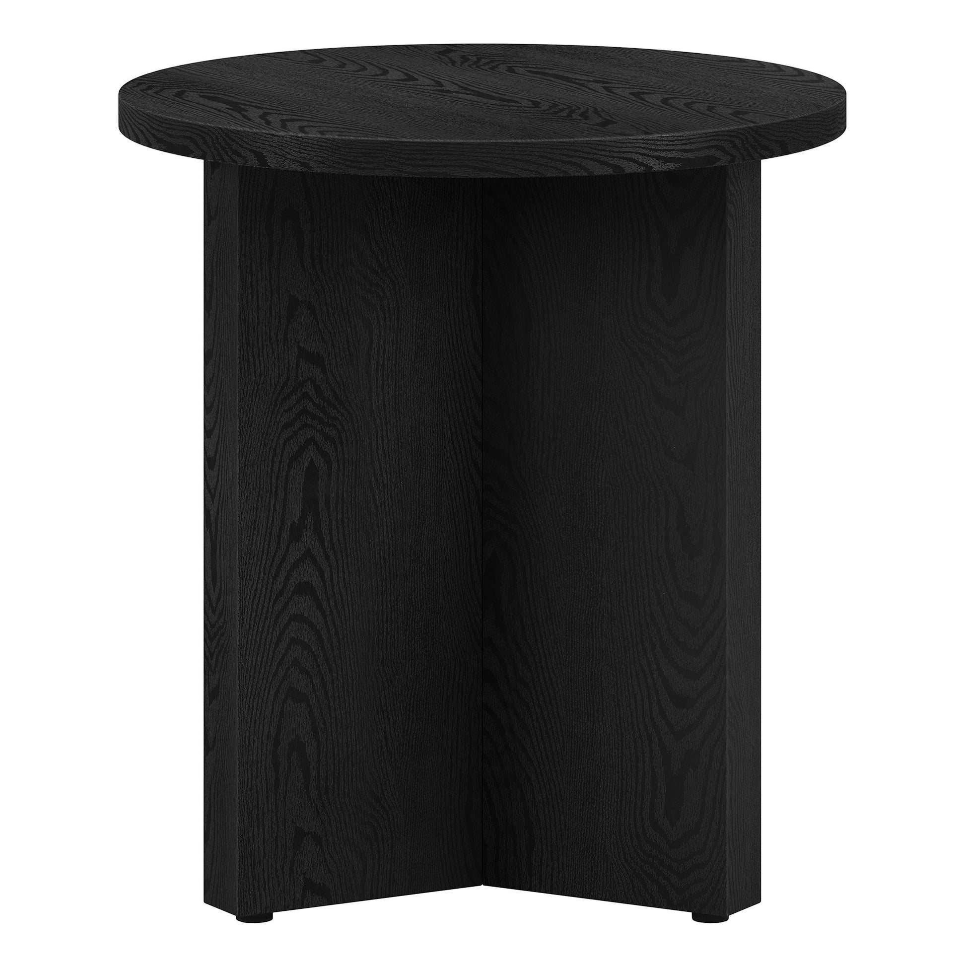 Black Wood End Table - 22" Round