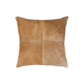 Set of Two 18" Tan Cowhide Throw Pillows