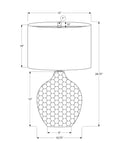 25" Brown Geometric Table Lamp With Black Drum Shade