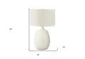 26" Cream Gourd Table Lamp With Cream Drum Shade