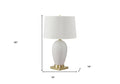 26" Gold and White Ceramic Urn Table Lamp With Cream Empire Shade