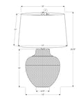 26" Black Metal Urn Table Lamp With Cream Empire Shade