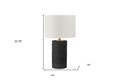 24" Black Cylinder Table Lamp With Ivory Drum Shade