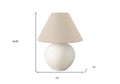 16" Cream Ceramic Round Table Lamp With Cream Empire Shade
