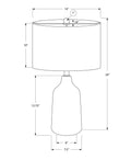24" Gray Concrete Urn Table Lamp With Beige Drum Shade