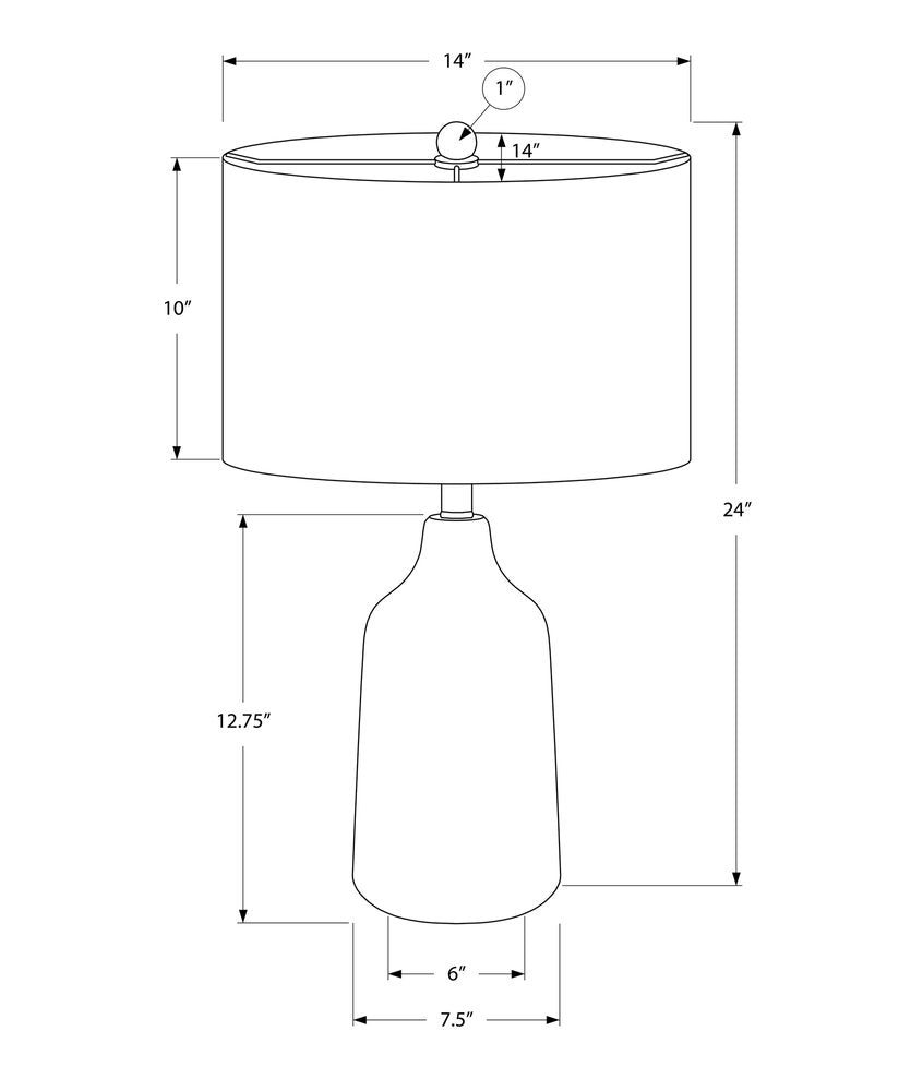 24" Gray Concrete Urn Table Lamp With Beige Drum Shade