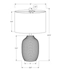 26" Black Ceramic Urn Table Lamp With Ivory Drum Shade