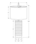 28" Cream Cylinder Table Lamp With Cream Drum Shade