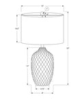 25" Cream Ceramic Urn Table Lamp With Cream Drum Shade