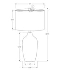 27" Gray Ceramic Urn Table Lamp With Beige Drum Shade