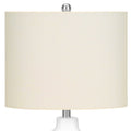 25" Cream Novelty Table Lamp With Cream Drum Shade