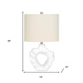 25" Cream Novelty Table Lamp With Cream Drum Shade